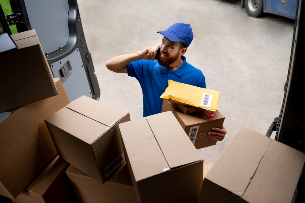 hombre con cajas aplicando logistica inversa